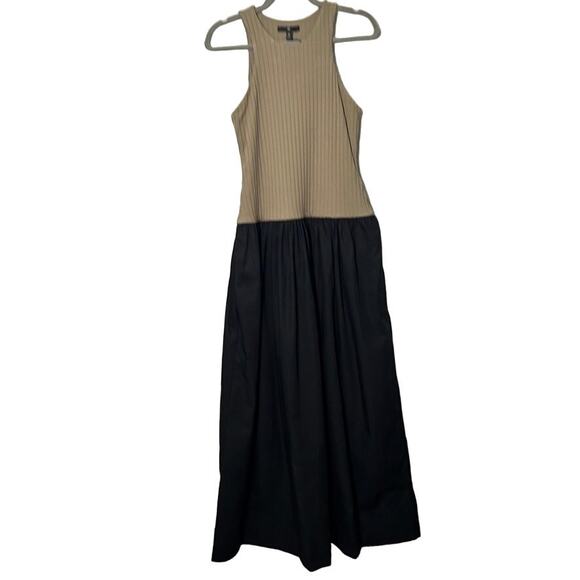NEW Banana Republic Ribbed Racerback Tank Drop Waist Maxi Dress Olive Black Sz M - Picture 3 of 14